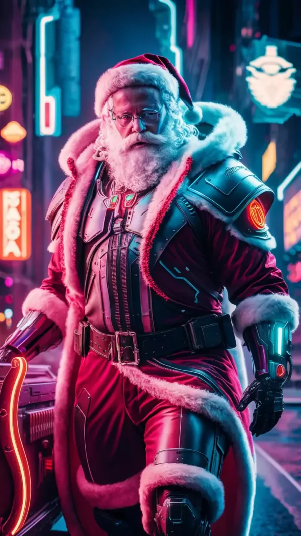 Cyberpunk Santa by AI Artz